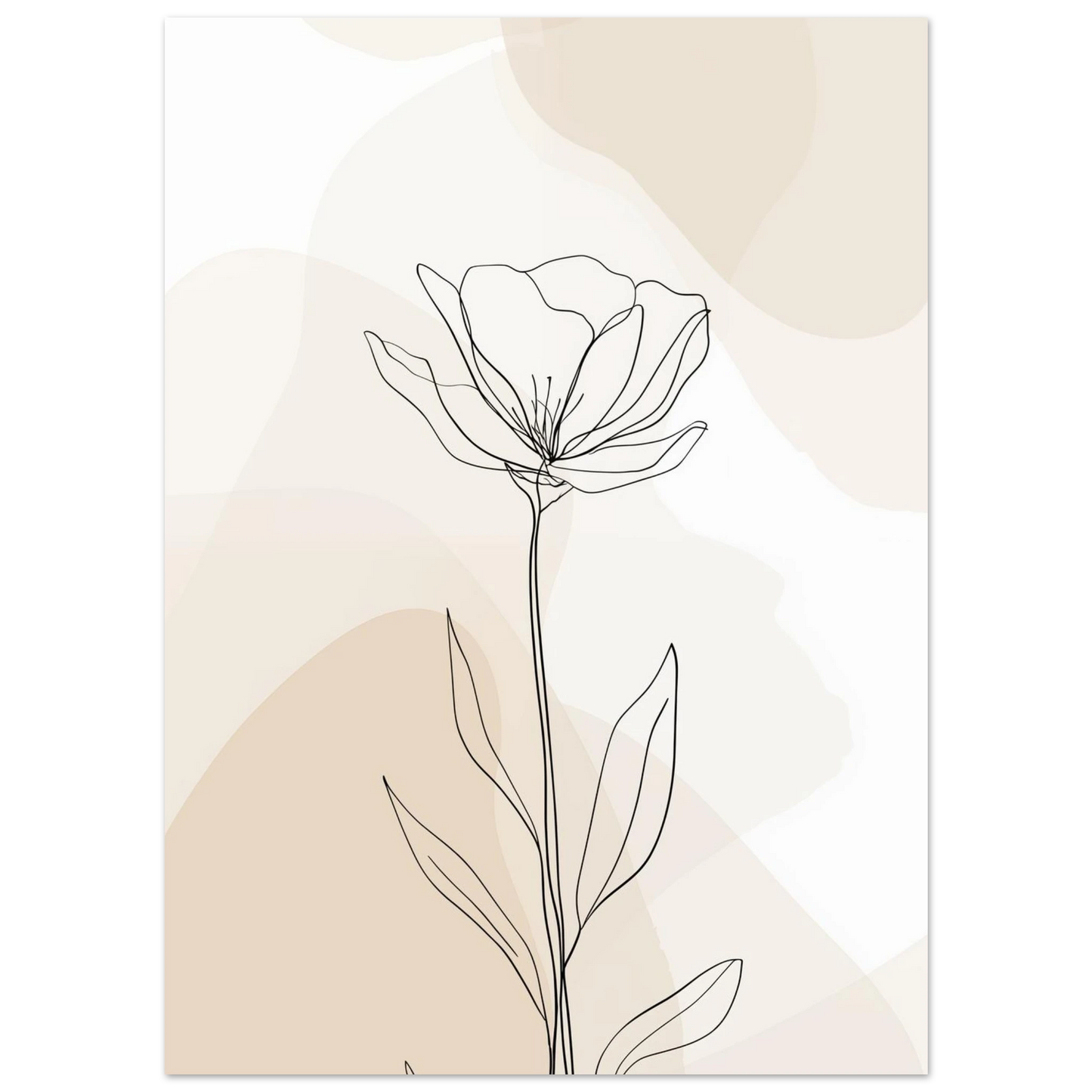 Minimalistische Blumenzeichnung Poster 13x18 cm - Pixara