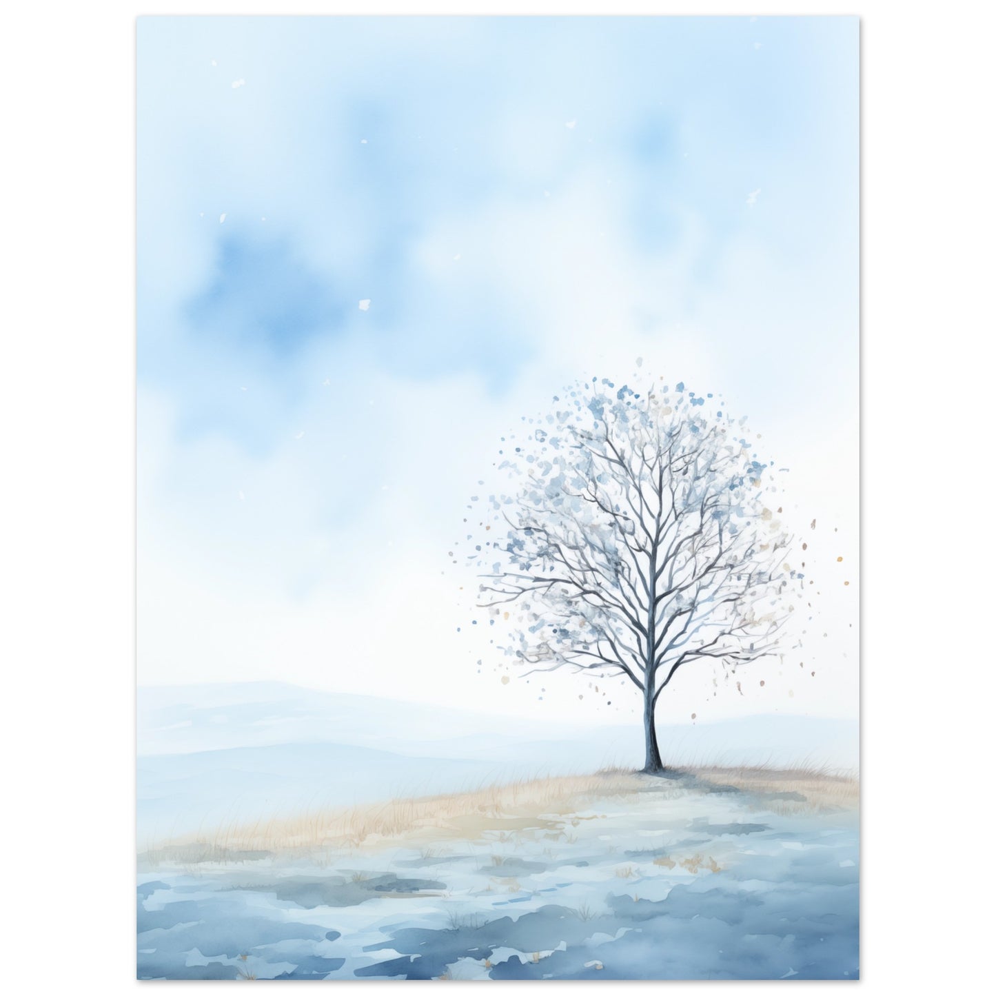 Winterbaum in Aquarell 30x40 cm - Pixara