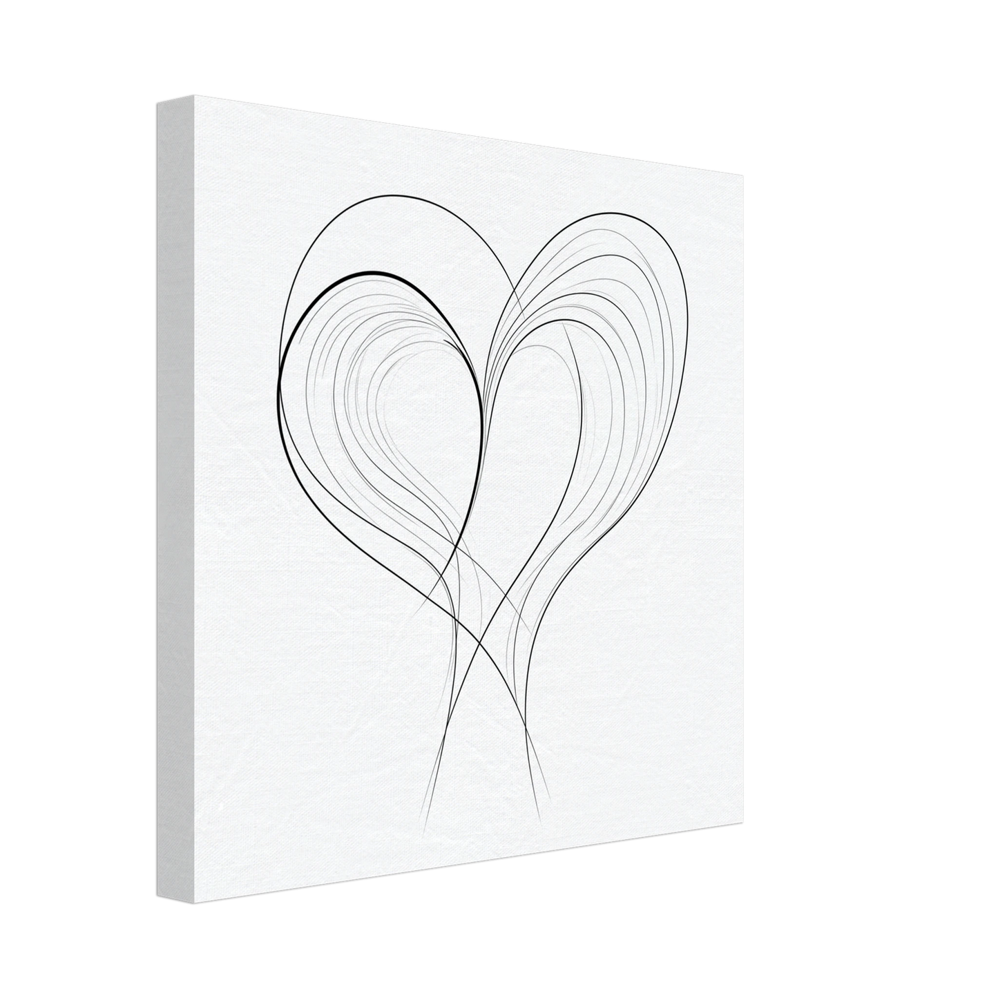 Fließende Liebe – Minimalistische Linienkunst Leinwand 30x30 cm - Pixara