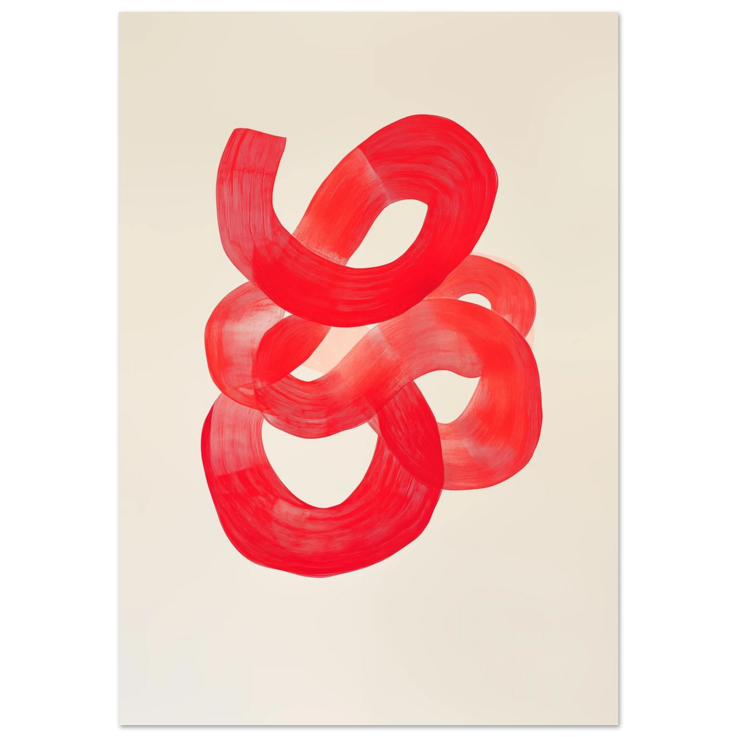 Dynamische rote Pinselstriche Poster 70x100 cm - Pixara