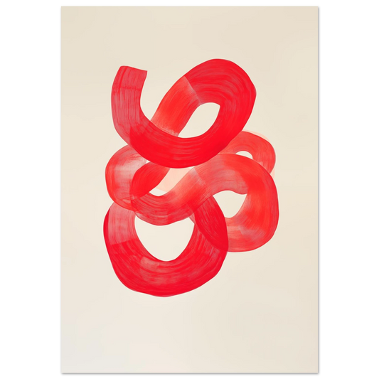 Dynamische rote Pinselstriche Poster 70x100 cm - Pixara