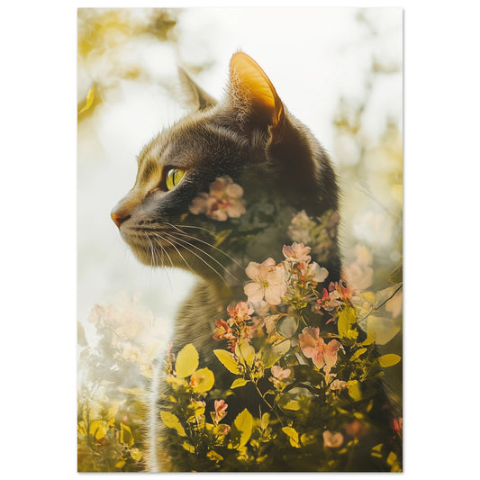 Katze in poetischer Doppelbelichtung 70x100 cm - Pixara