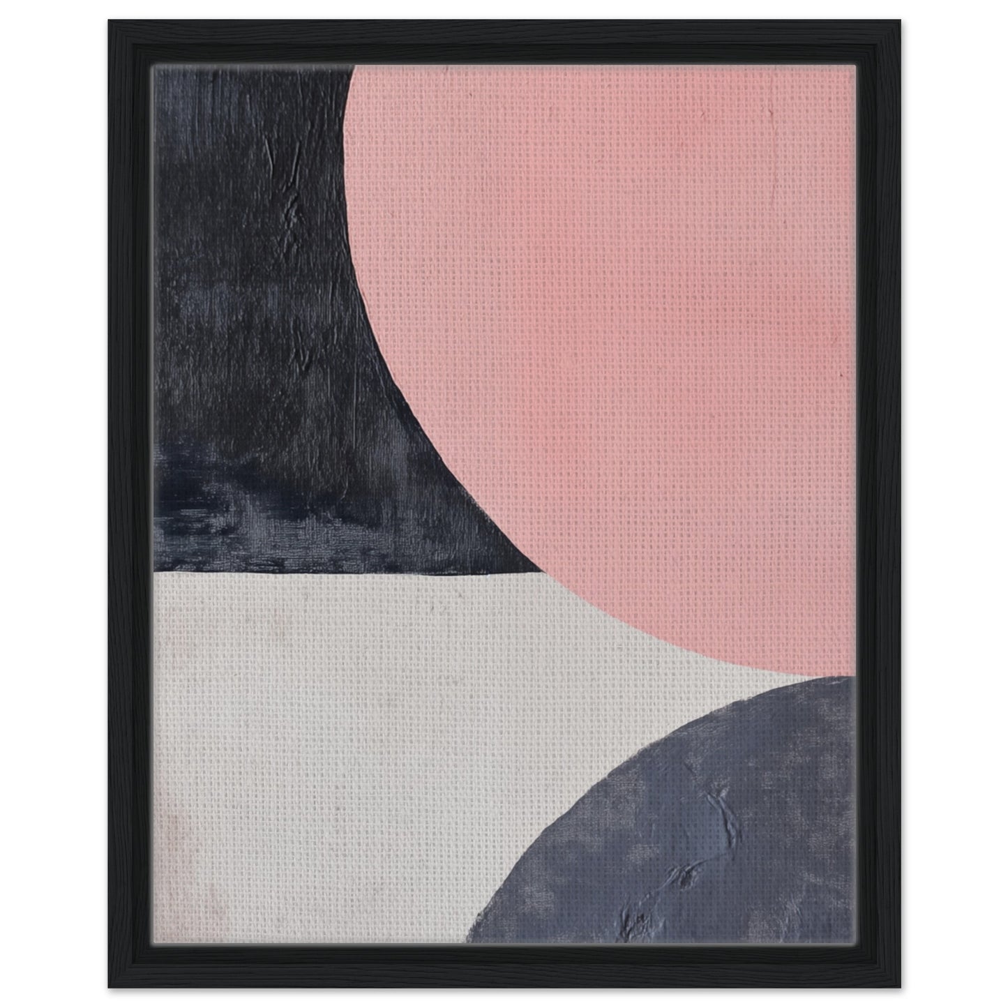 Zirkulare Begegnung | Gerahmte Leinwand Schwarzer Rahmen 40x50 cm - Pixara
