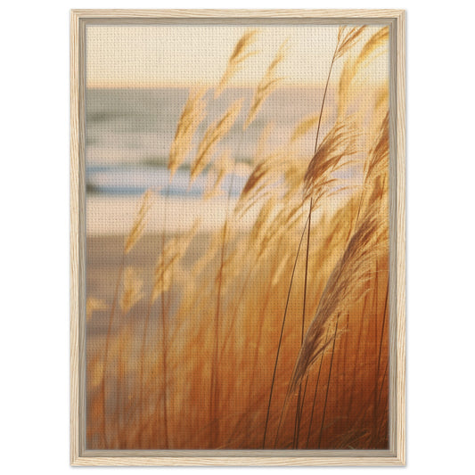 Goldene Wispern | Gerahmte Leinwand Holzrahmen 50x70 cm - Pixara