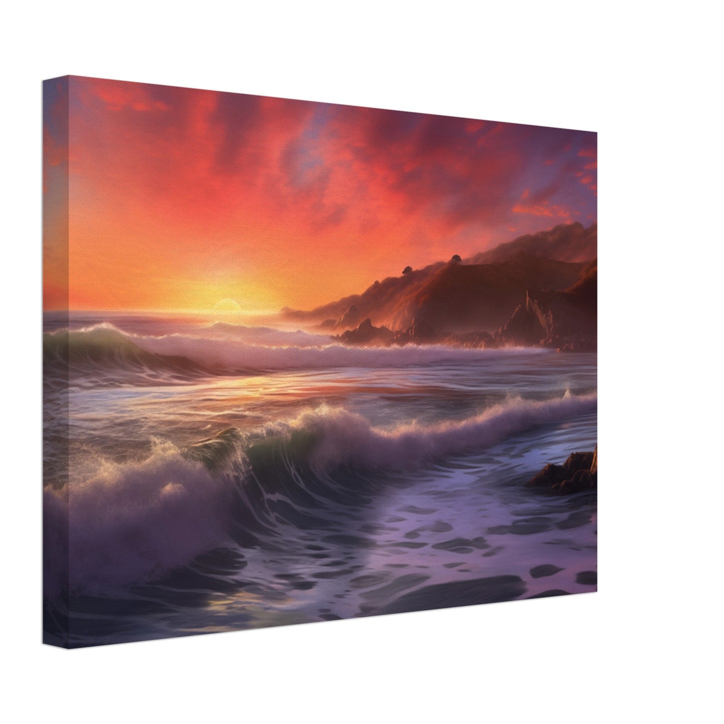 Sonnenuntergang am Küstenstrand Leinwand 30x40 cm - Pixara