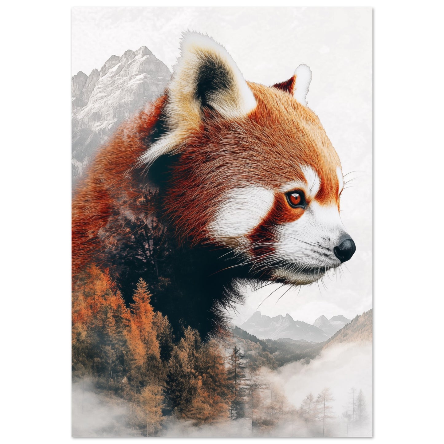 Roter Panda in Doppelbeleuchtung 70x100 cm - Pixara