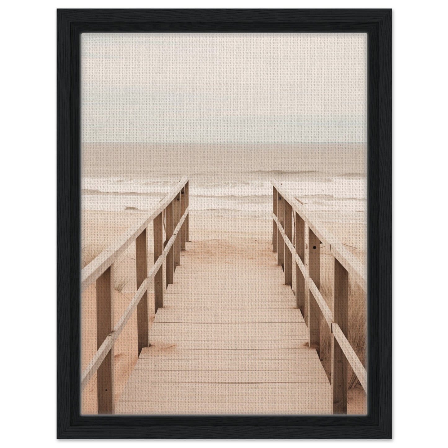 Weg zum Horizont - Gerahmte Leinwand Schwarzer Rahmen 30x40 cm - Pixara