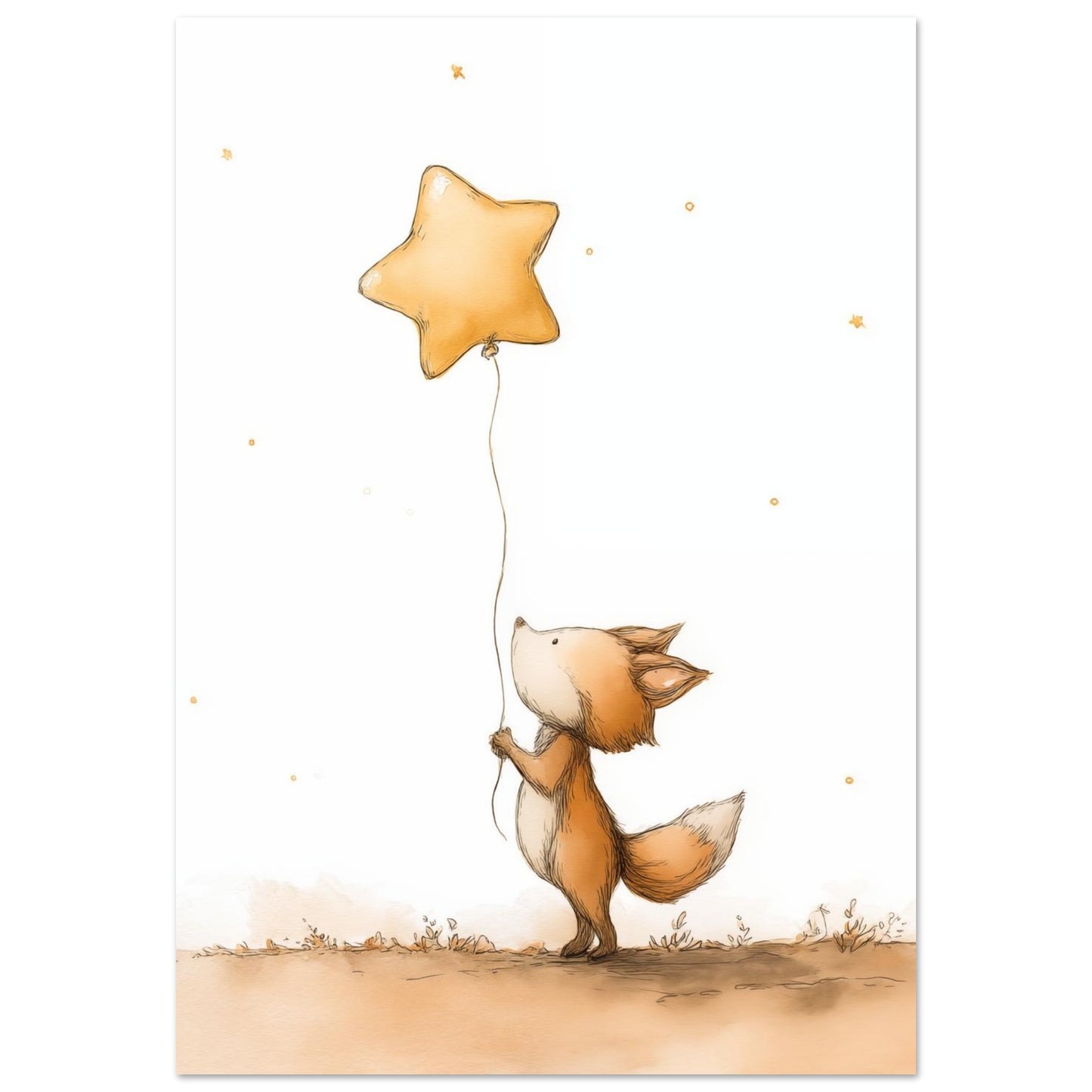 Kleiner Fuchs mit Stern 70x100 cm - Pixara