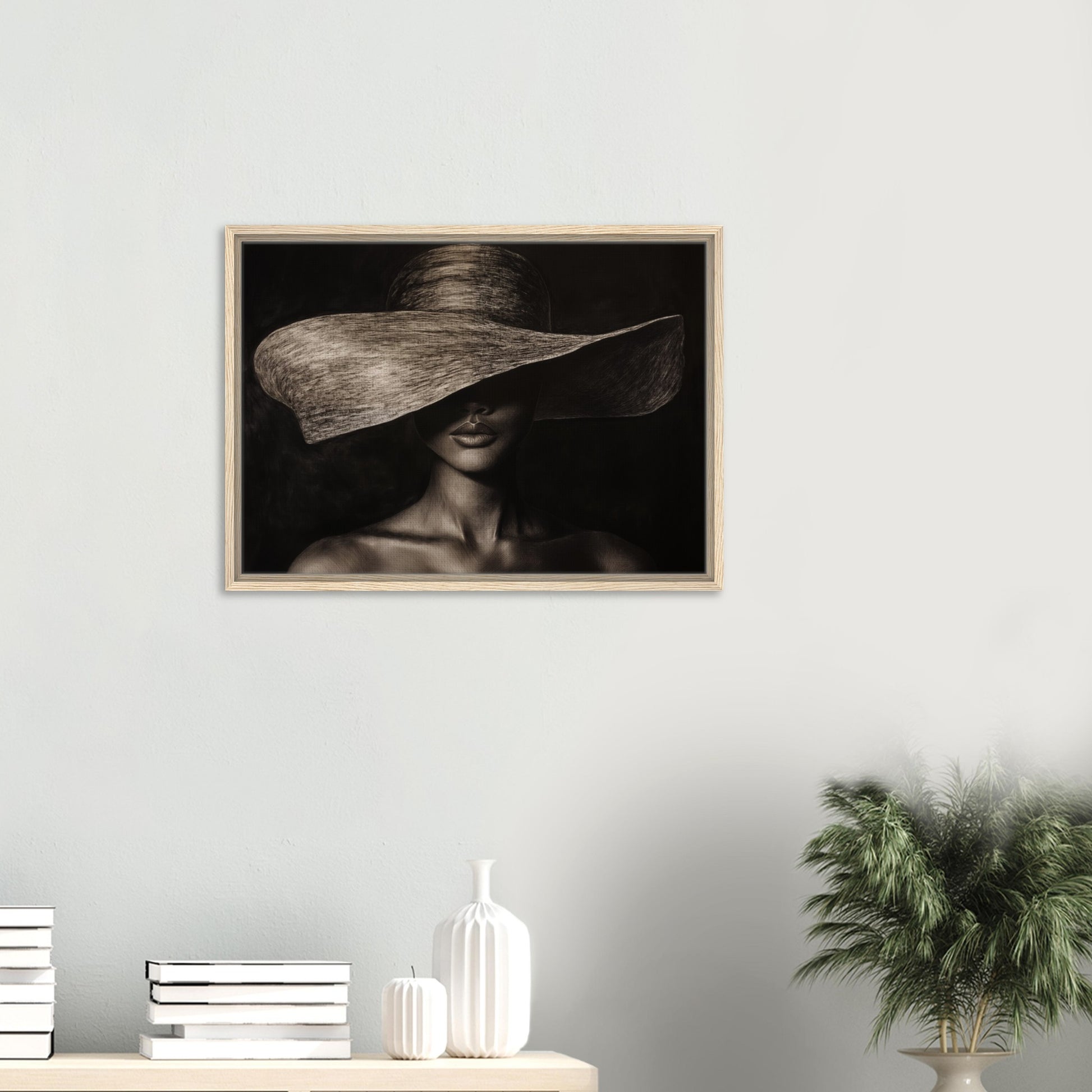 Monochrome Mystik | Gerahmte Leinwand - Pixara
