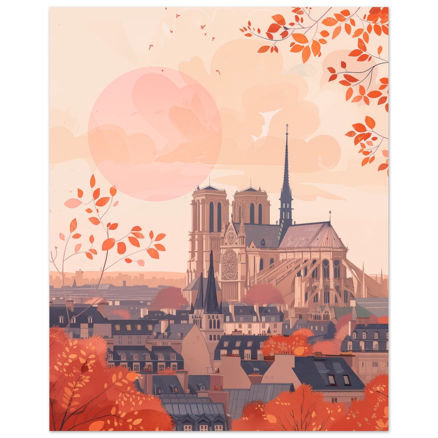 Notre-Dame im Herbst 40x50 cm - Pixara