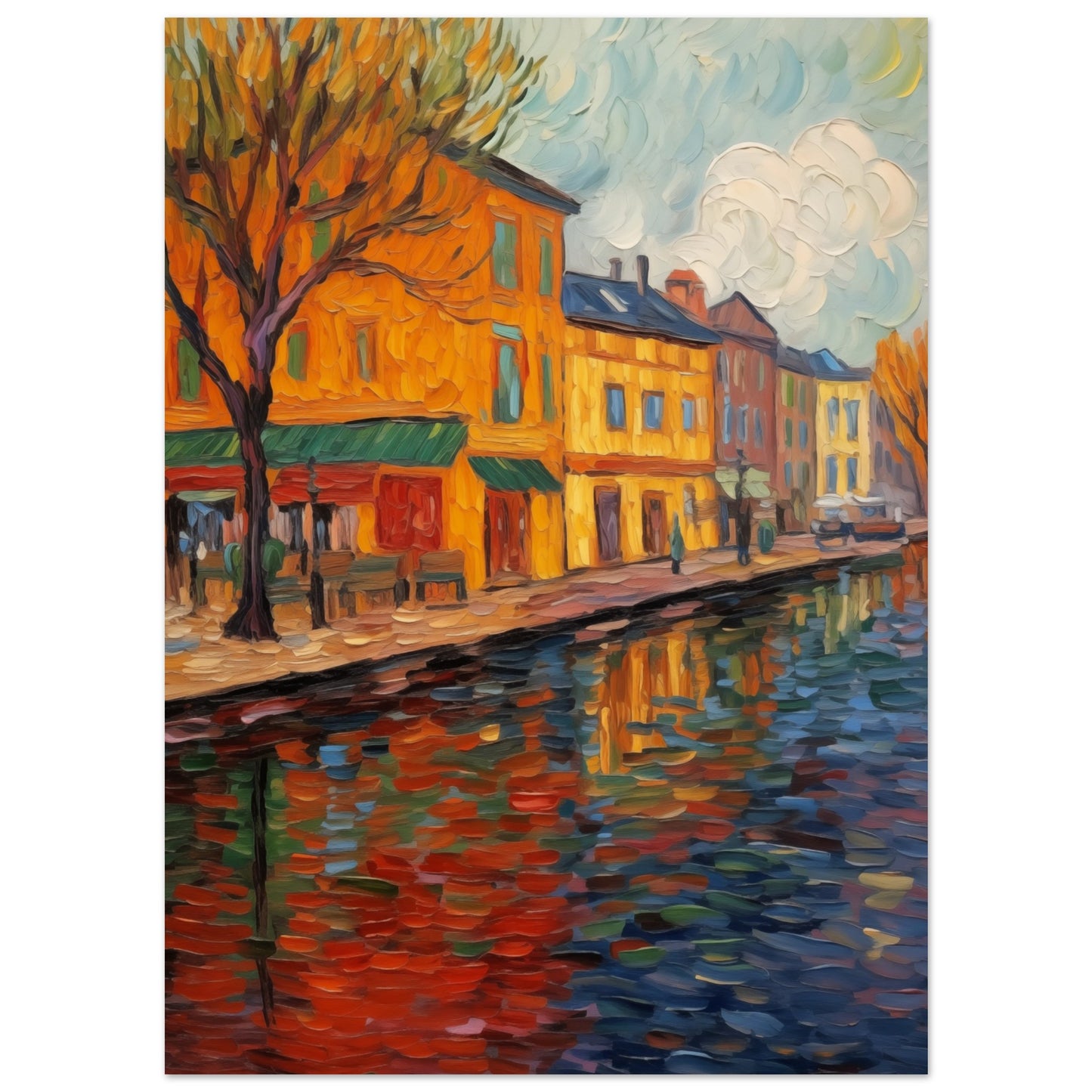 Impressionistische Stadtoase Poster 13x18 cm - Pixara