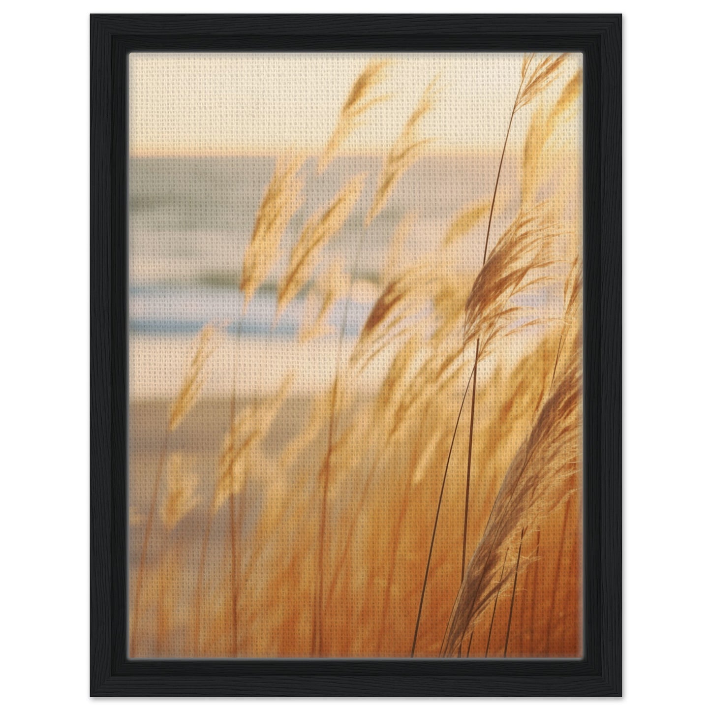 Goldene Wispern | Gerahmte Leinwand Schwarzer Rahmen 30x40 cm - Pixara