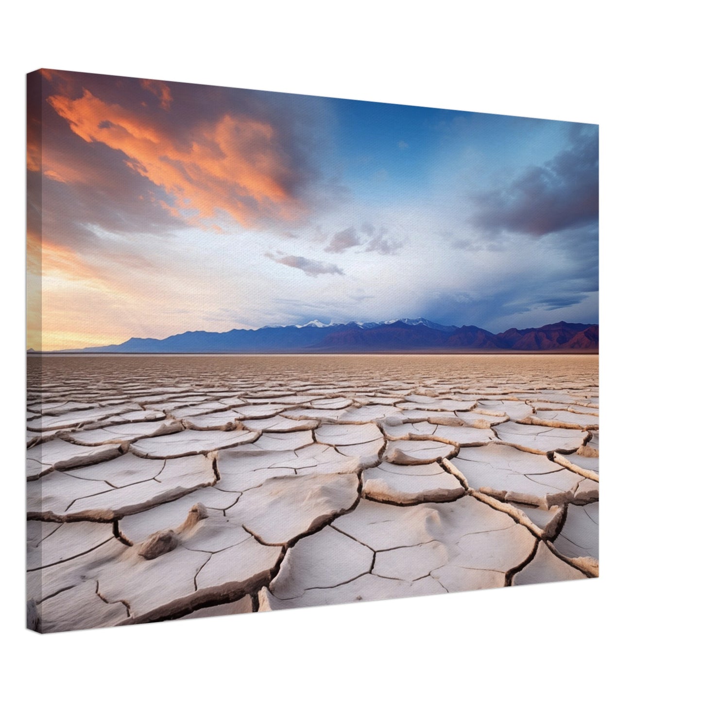 Salzfelder bei Sonnenuntergang Leinwand 50x70 cm - Pixara