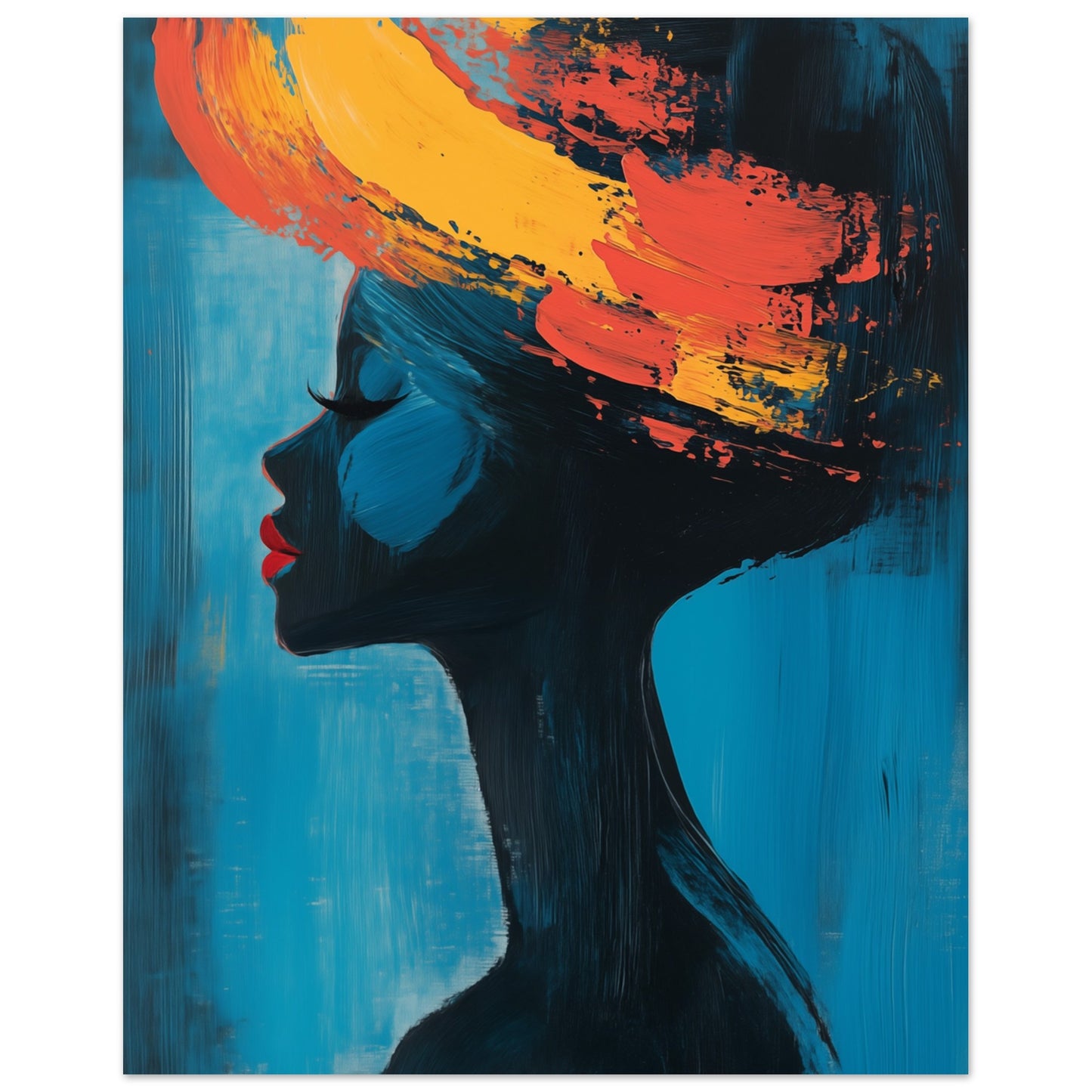 Silhouette mit lebendigen Farben Poster 20x25 cm - Pixara