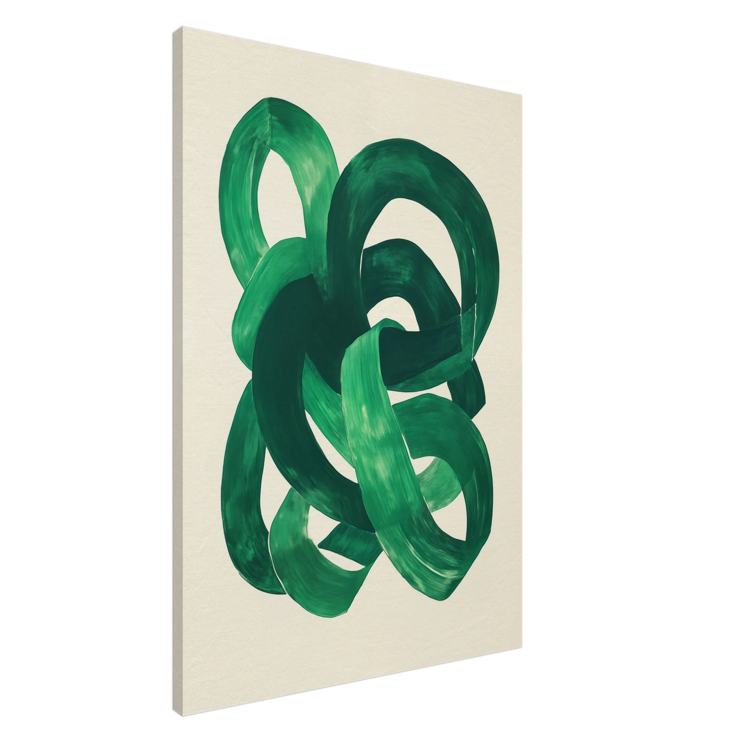 Verschlungene grüne Pinselstriche Leinwand 70x100 cm - Pixara