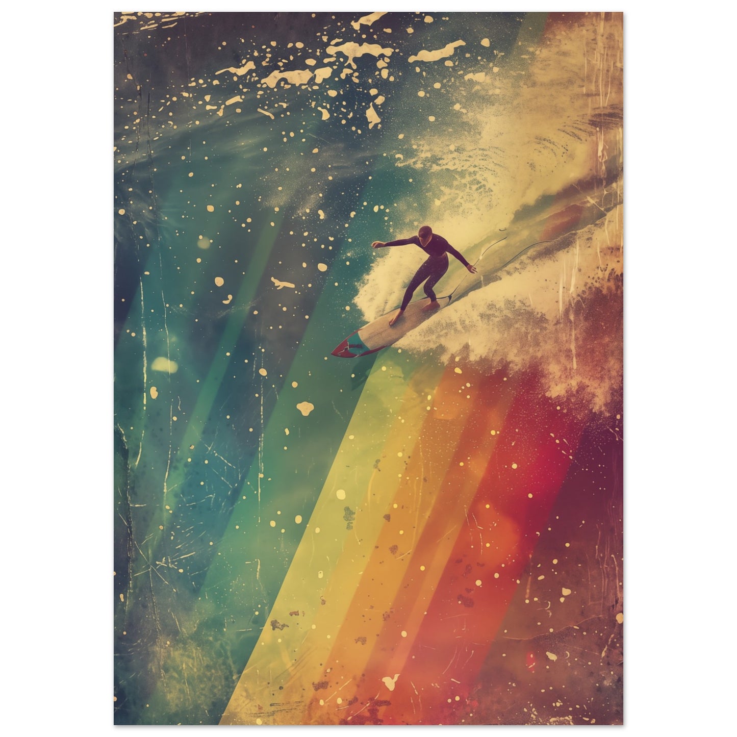 Regenbogensurfer Poster 50x70 cm - Pixara