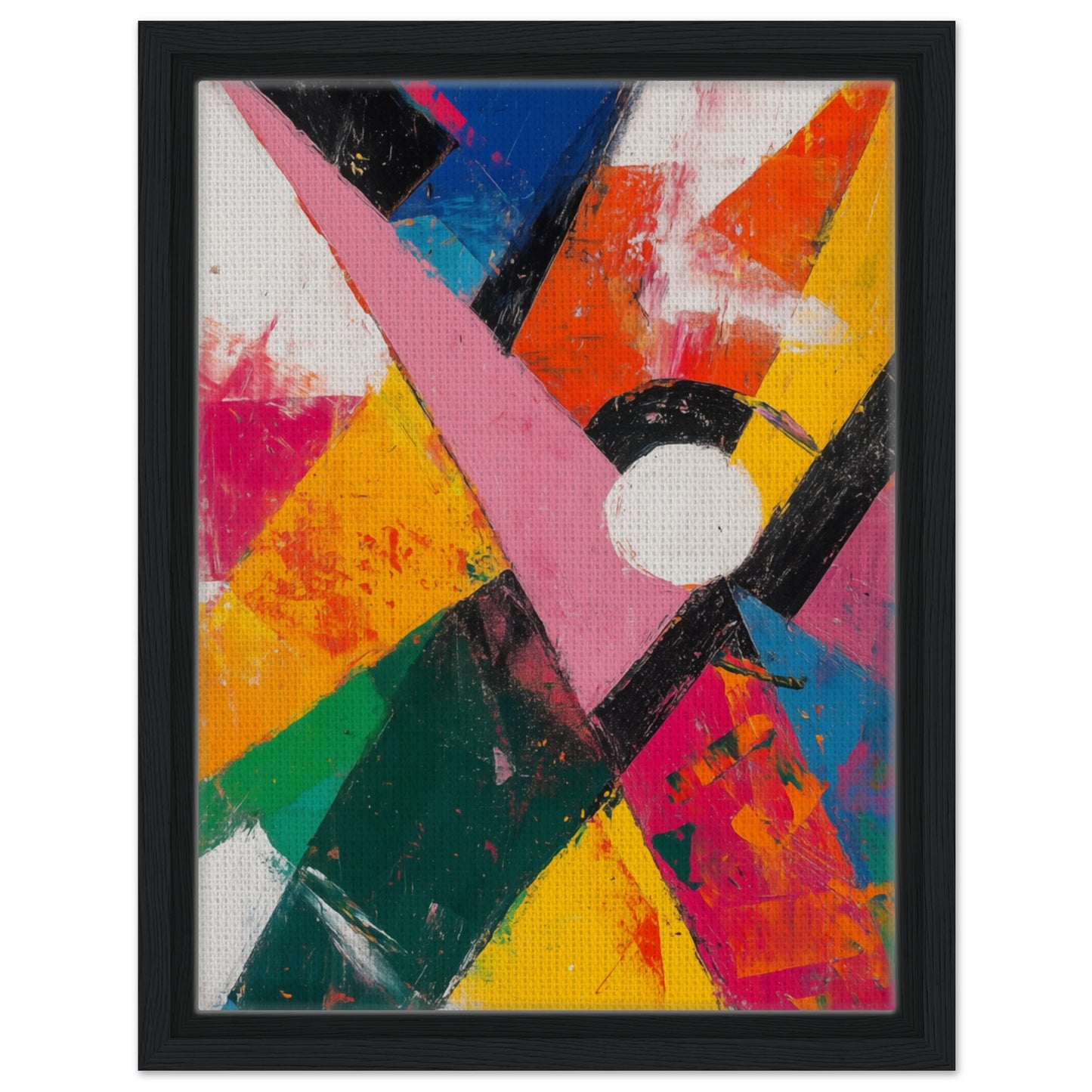 Abstraktes Farbspiel der Energie | Gerahmte Leinwand Schwarzer Rahmen 30x40 cm - Pixara