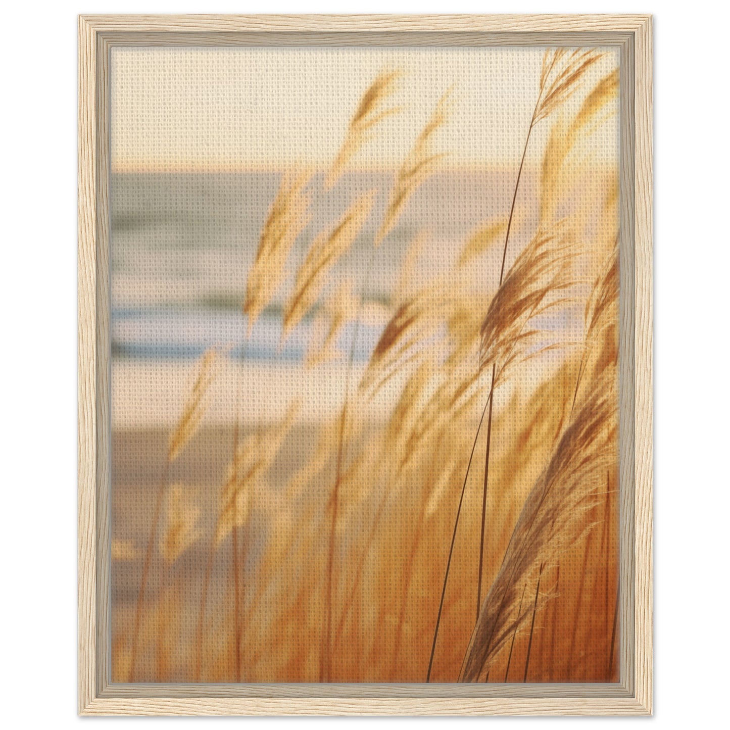 Goldene Wispern | Gerahmte Leinwand Holzrahmen 40x50 cm - Pixara