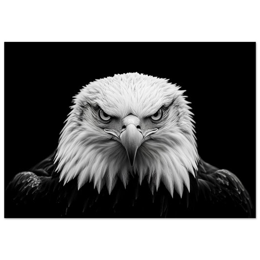 Schwarz-Weiß Porträt eines majestätischen Adlers Poster 70x100 cm - Pixara