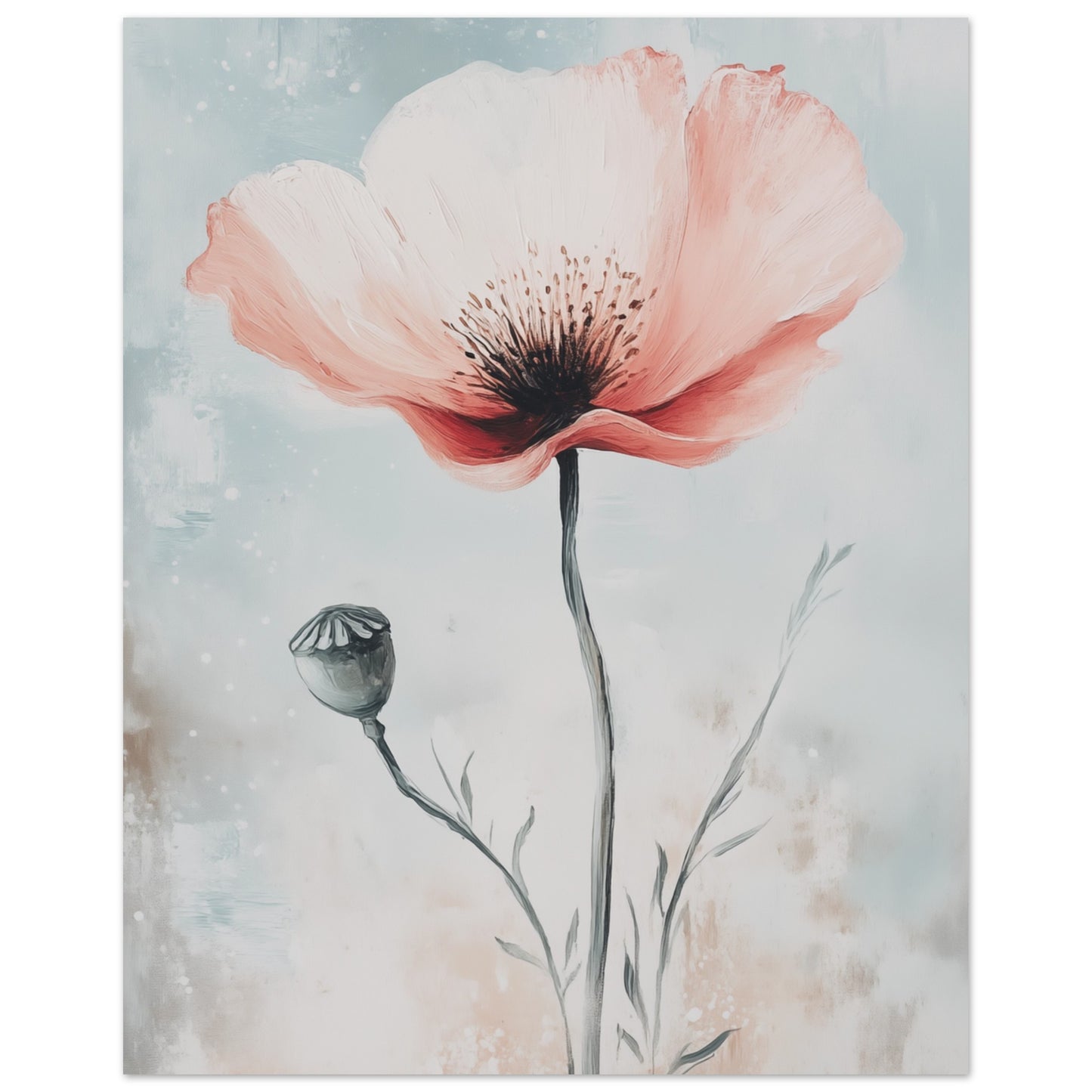Mohnblume in sanften Farben Poster 20x25 cm - Pixara