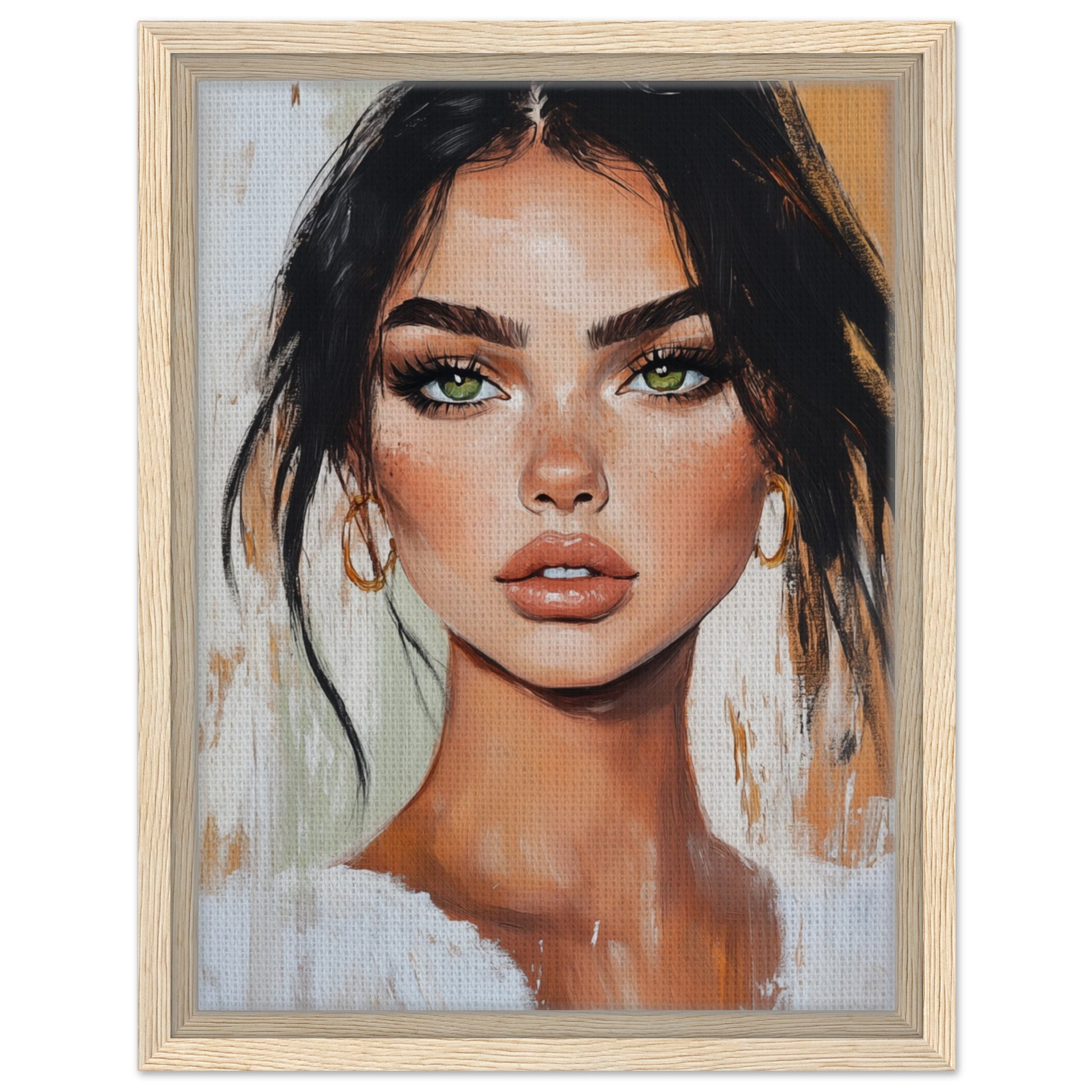 Strahlendes Porträt | Gerahmte Leinwand Holzrahmen 30x40 cm - Pixara