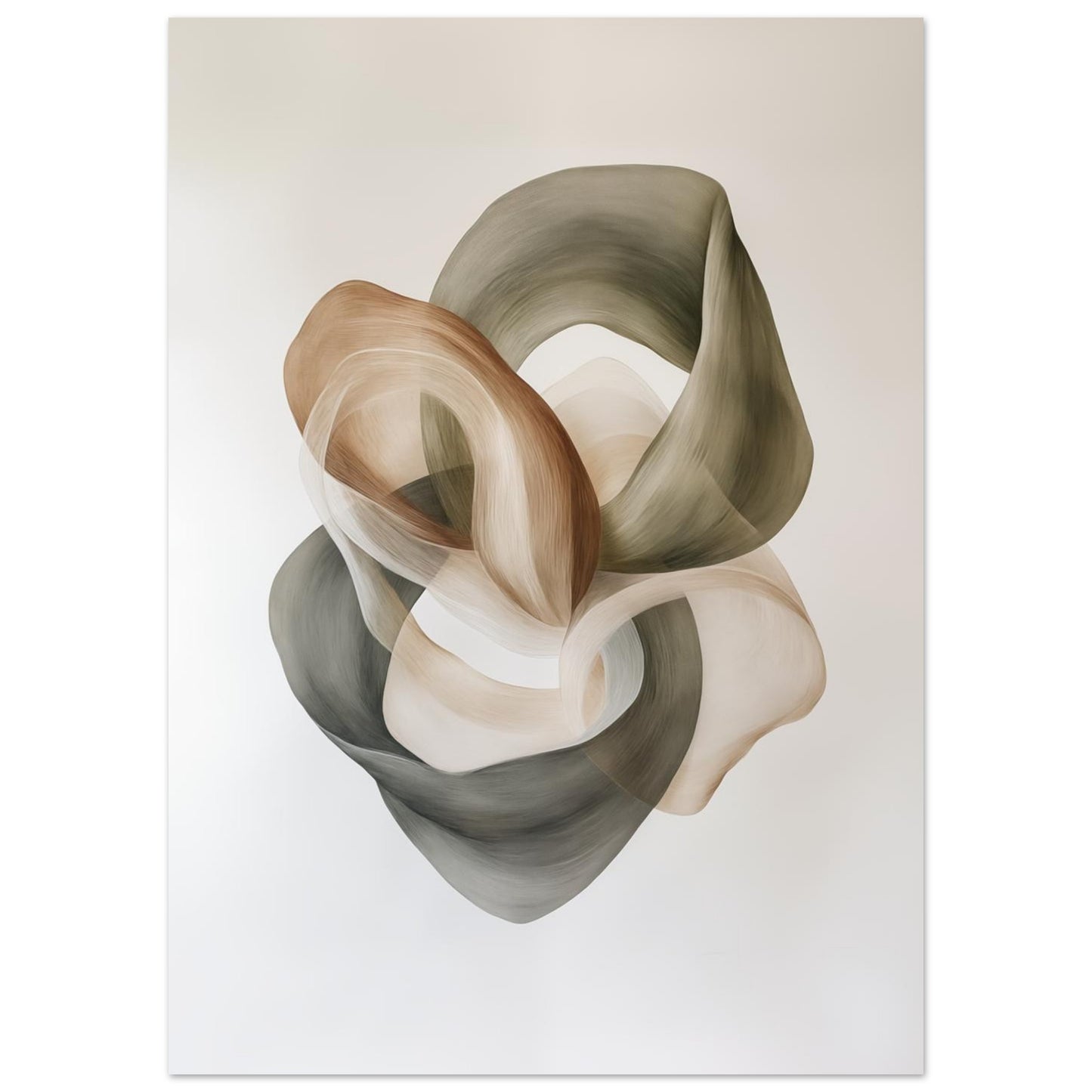 Organische, fließende Formen in Naturtönen 50x70 cm - Pixara