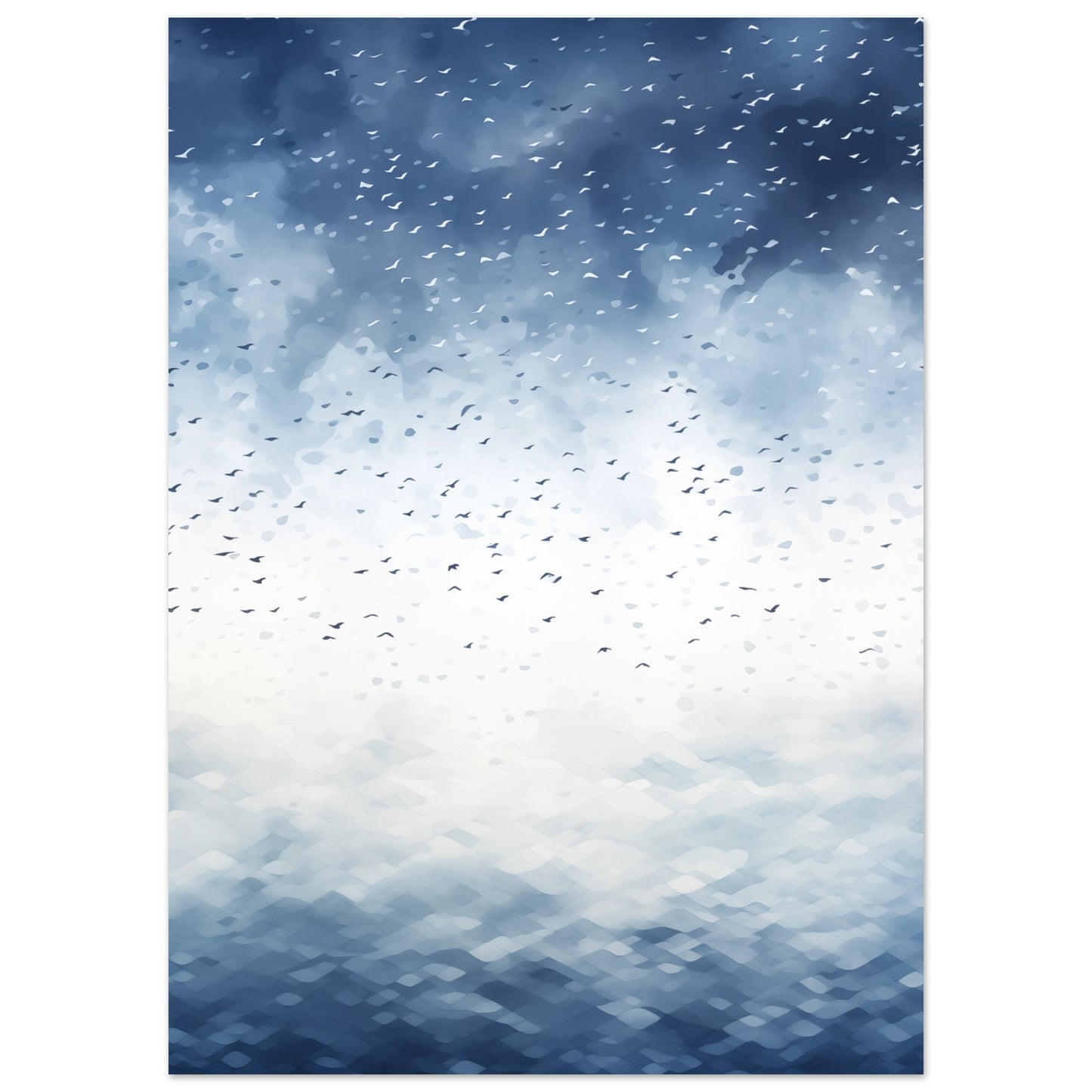 Vogelschwarm über dem Ozean Poster 50x70 cm - Pixara