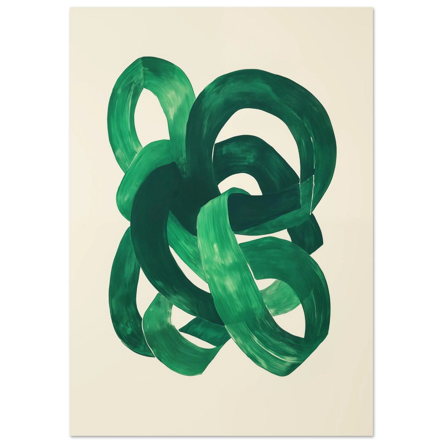 Verschlungene grüne Pinselstriche Poster 21x29.7 cm - Pixara