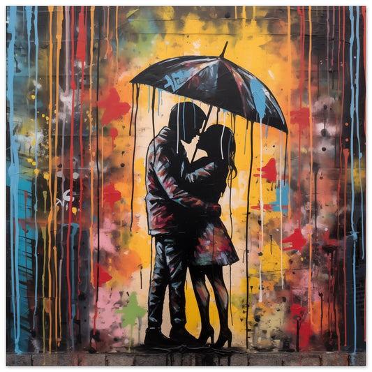 Liebe im Regen 50x50 cm - Pixara