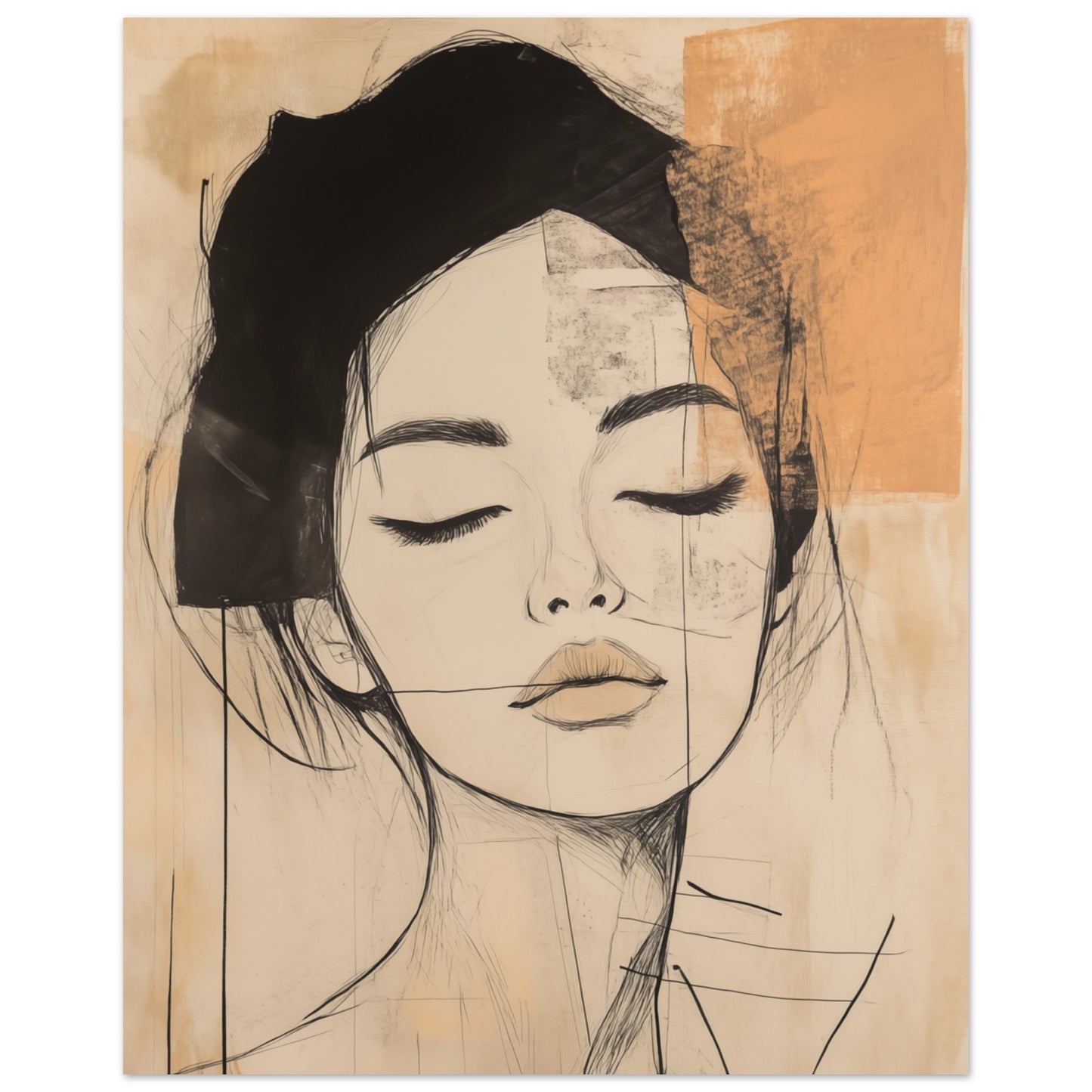 Zarte Linien im Portrait Poster 20x25 cm - Pixara
