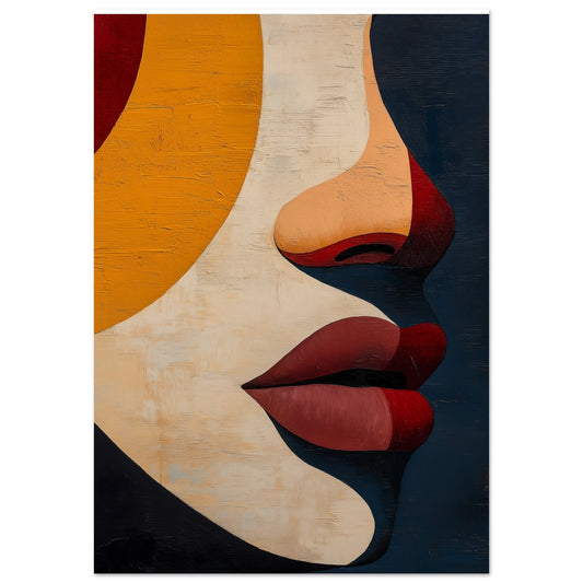 Abstrakte Geometrie eines Gesichts Poster 70x100 cm - Pixara