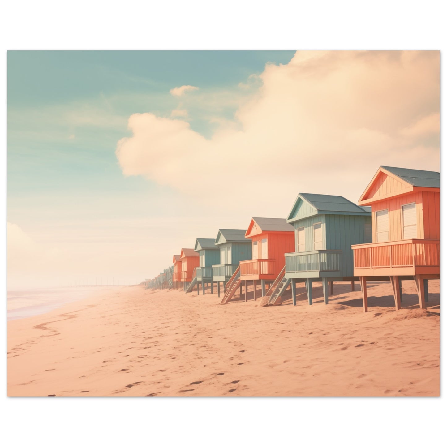 Farbtupfer am Strand Poster 20x25 cm - Pixara
