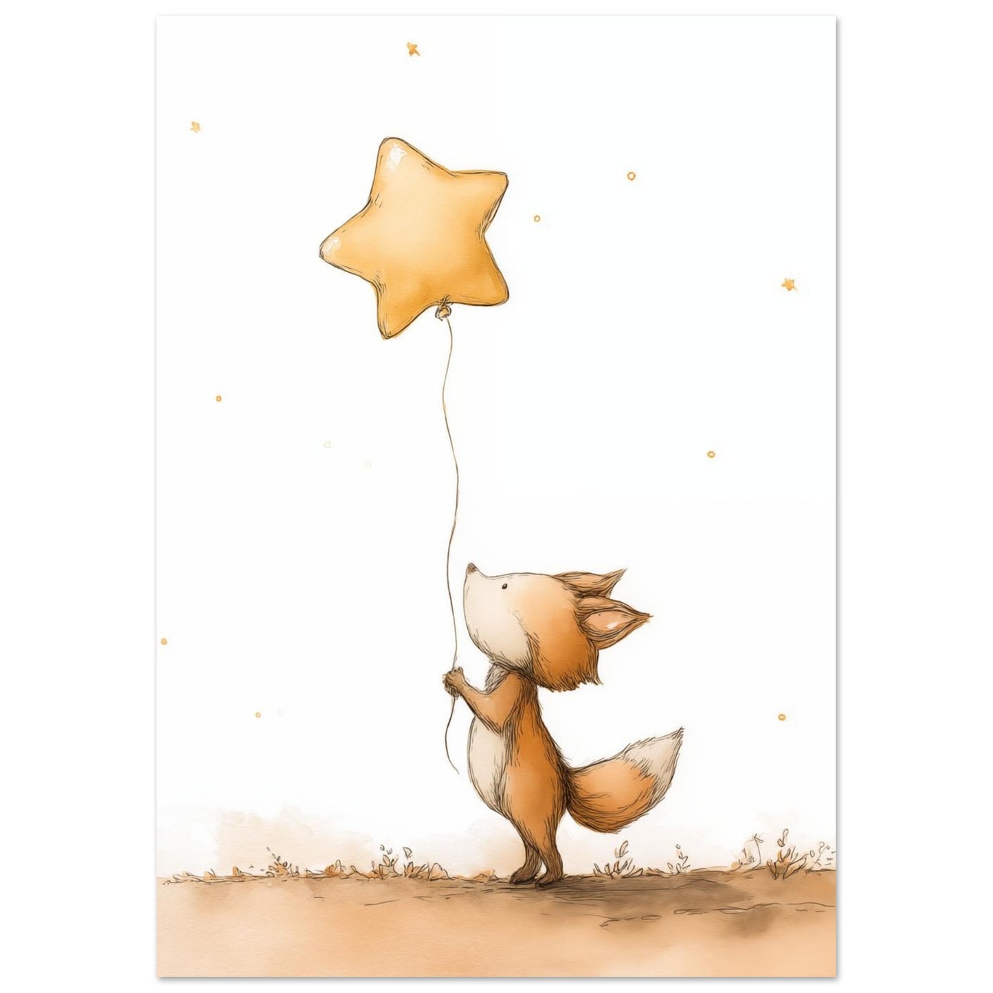 Kleiner Fuchs mit Stern 21x29.7 cm - Pixara