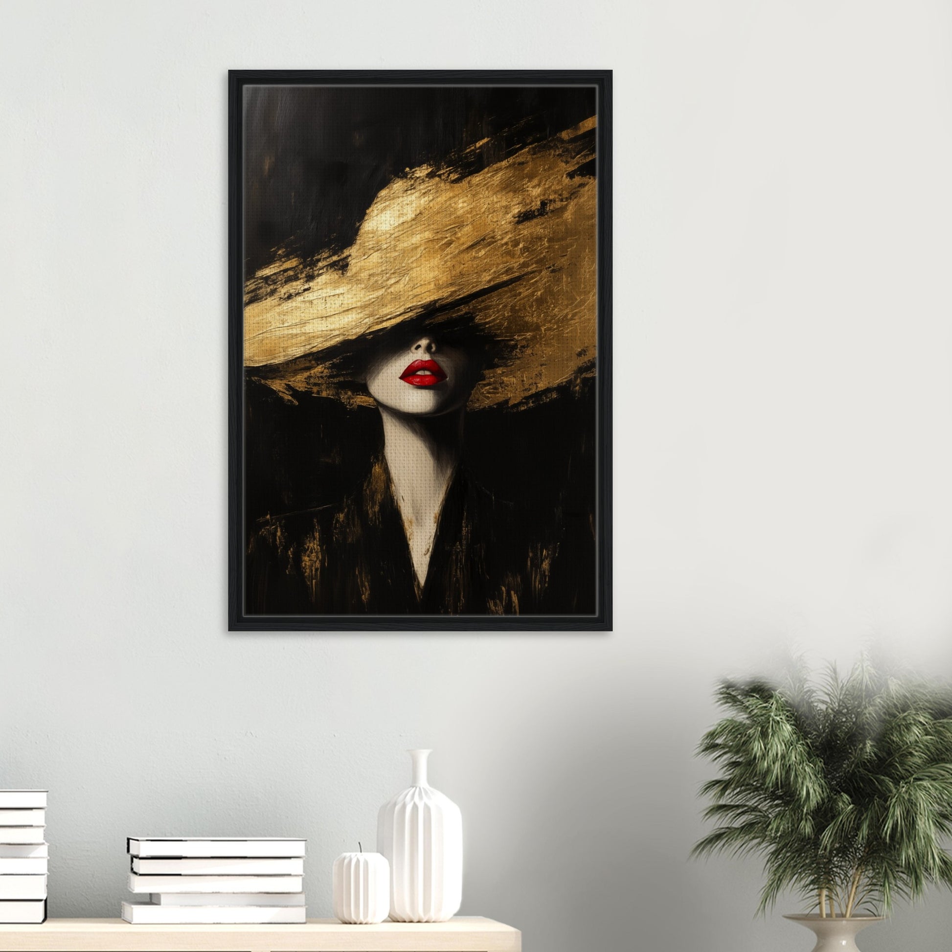 Goldene Eleganz | Gerahmte Leinwand - Pixara