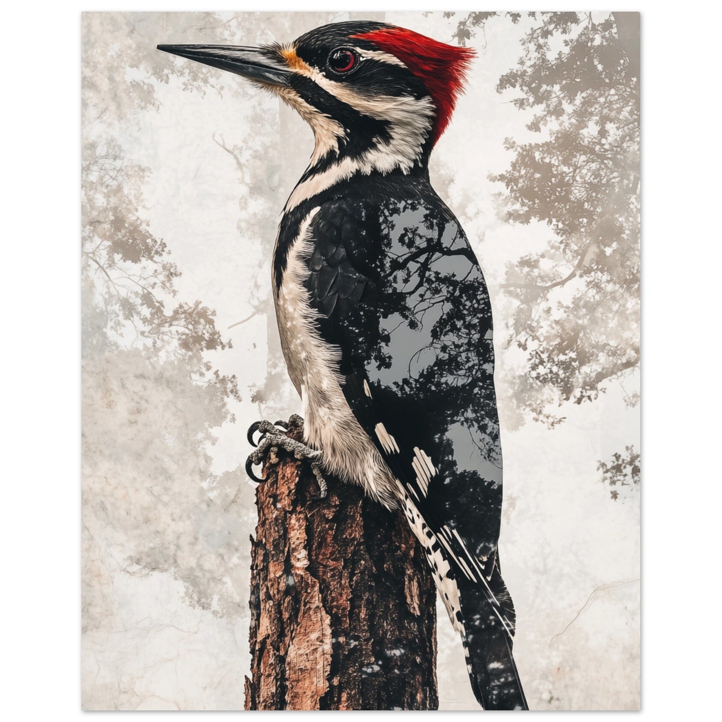 Doppelbelichtung Specht 20x25 cm - Pixara