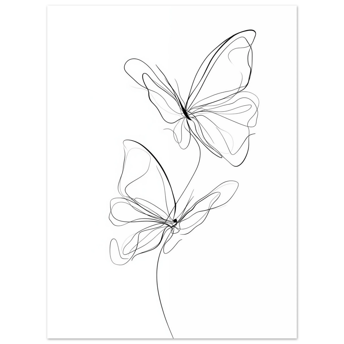 Federleicht – Schmetterlinge in Linie Poster 30x40 cm - Pixara