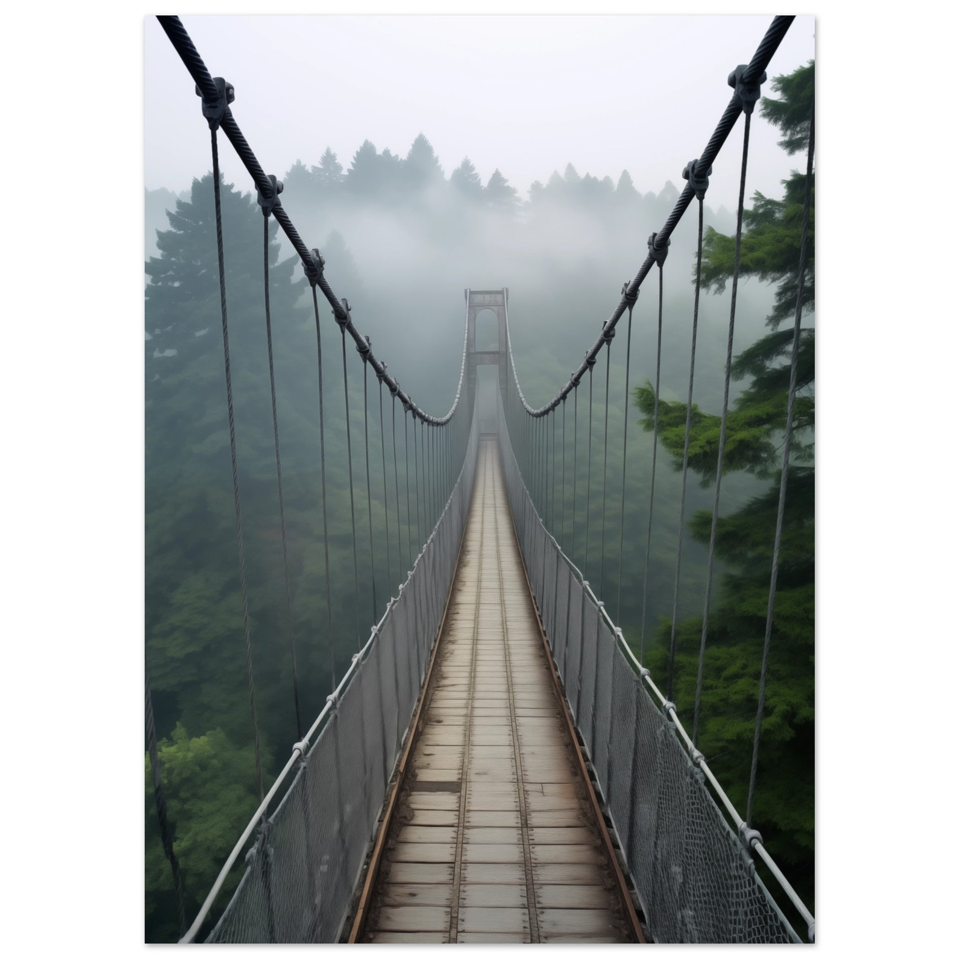 Nebelbrücke Poster 13x18 cm - Pixara