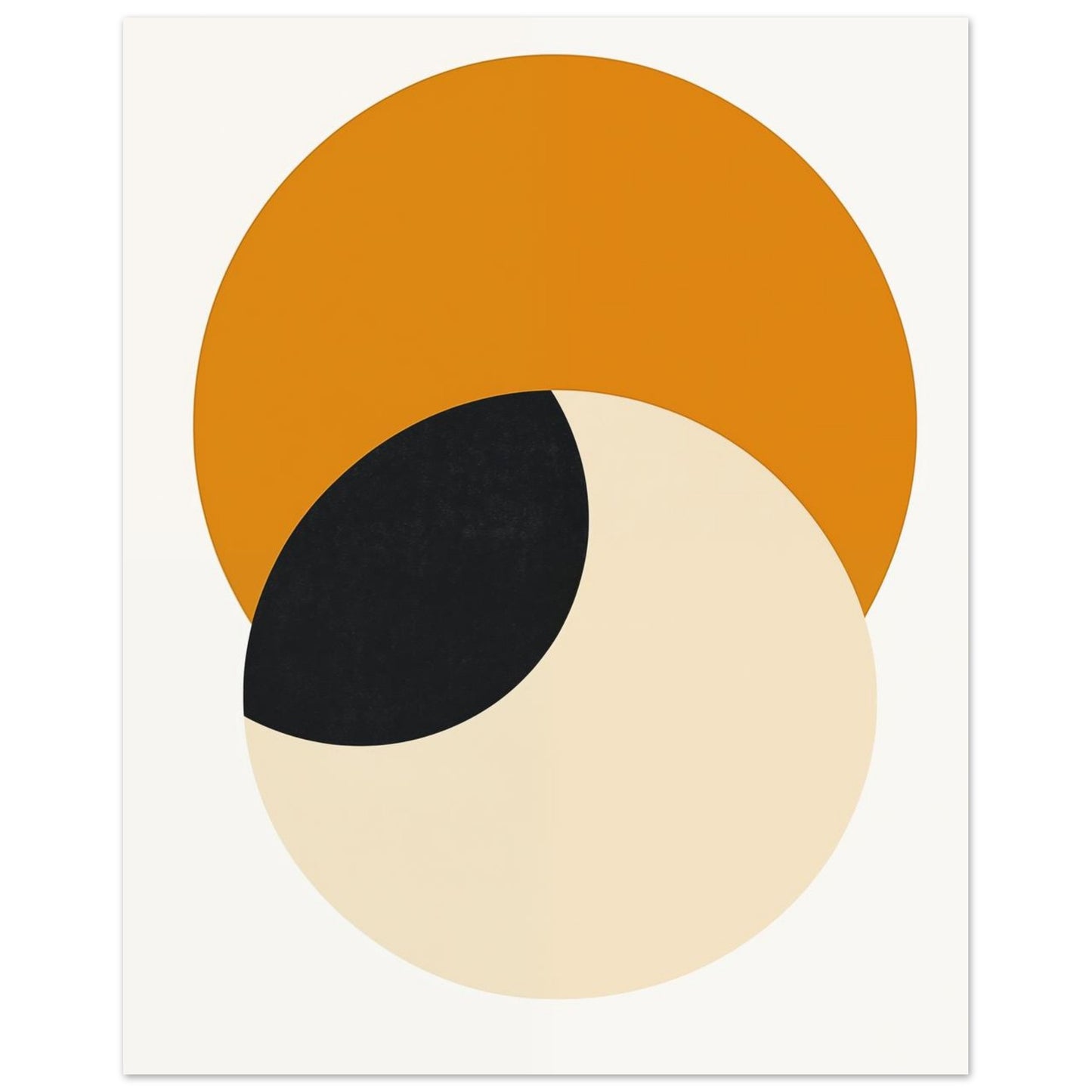 Harmonie der Kreise – Minimalistisches geometrisches Kunstwerk 40x50 cm - Pixara