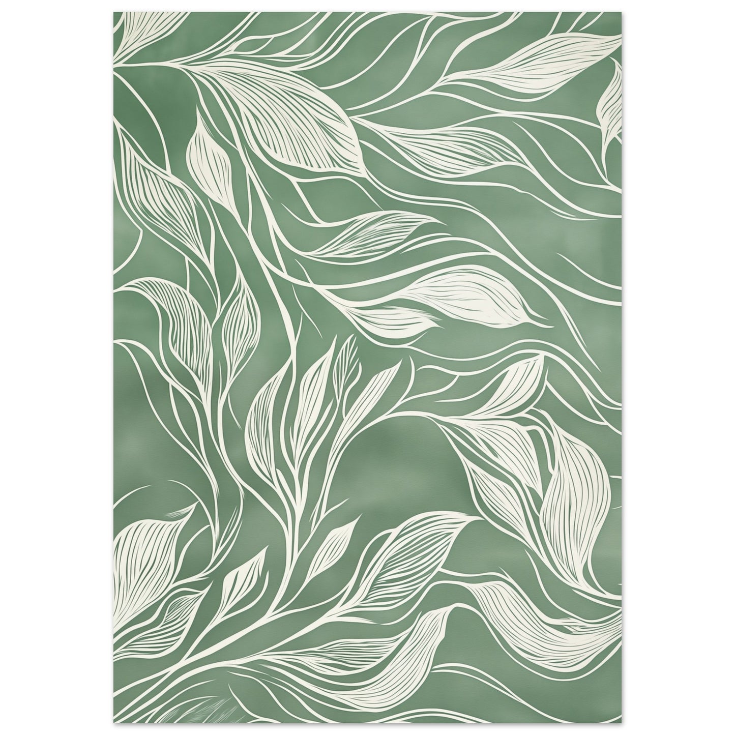 Fließende Eleganz – Abstrakte botanische Linienkunst Poster 50x70 cm - Pixara