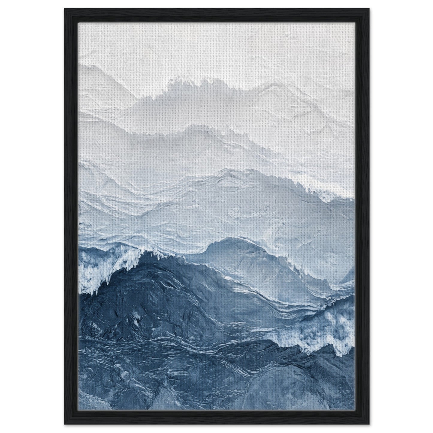 Abstrakte Meereswellen | Gerahmte Leinwand Schwarzer Rahmen 50x70 cm - Pixara