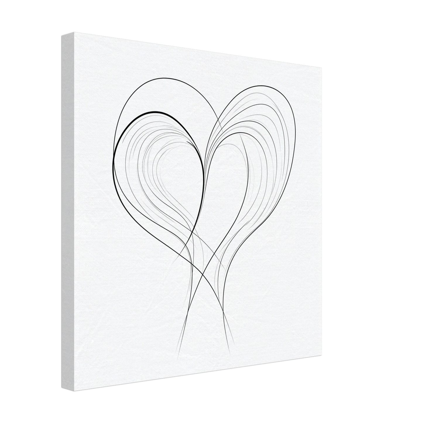 Fließende Liebe – Minimalistische Linienkunst Leinwand 40x40 cm - Pixara