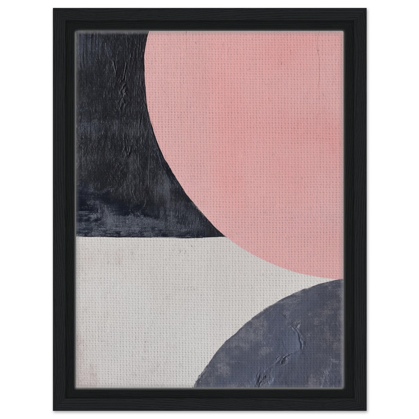 Zirkulare Begegnung | Gerahmte Leinwand Schwarzer Rahmen 30x40 cm - Pixara
