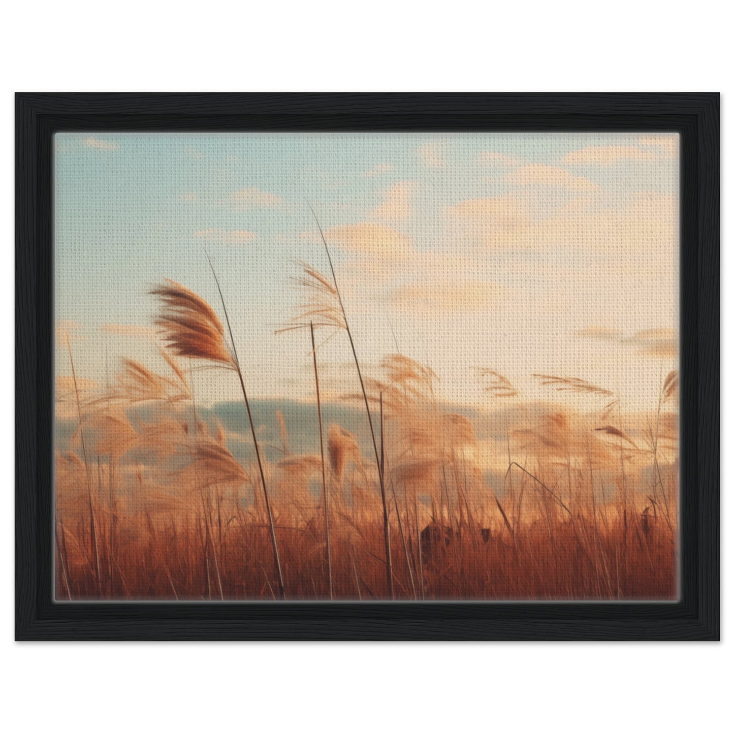 Flüstern des Feldes | Gerahmte Leinwand Schwarzer Rahmen 30x40 cm - Pixara