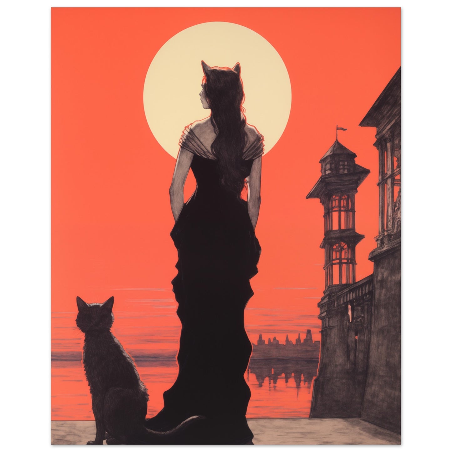 Mondsilhouette 40x50 cm - Pixara