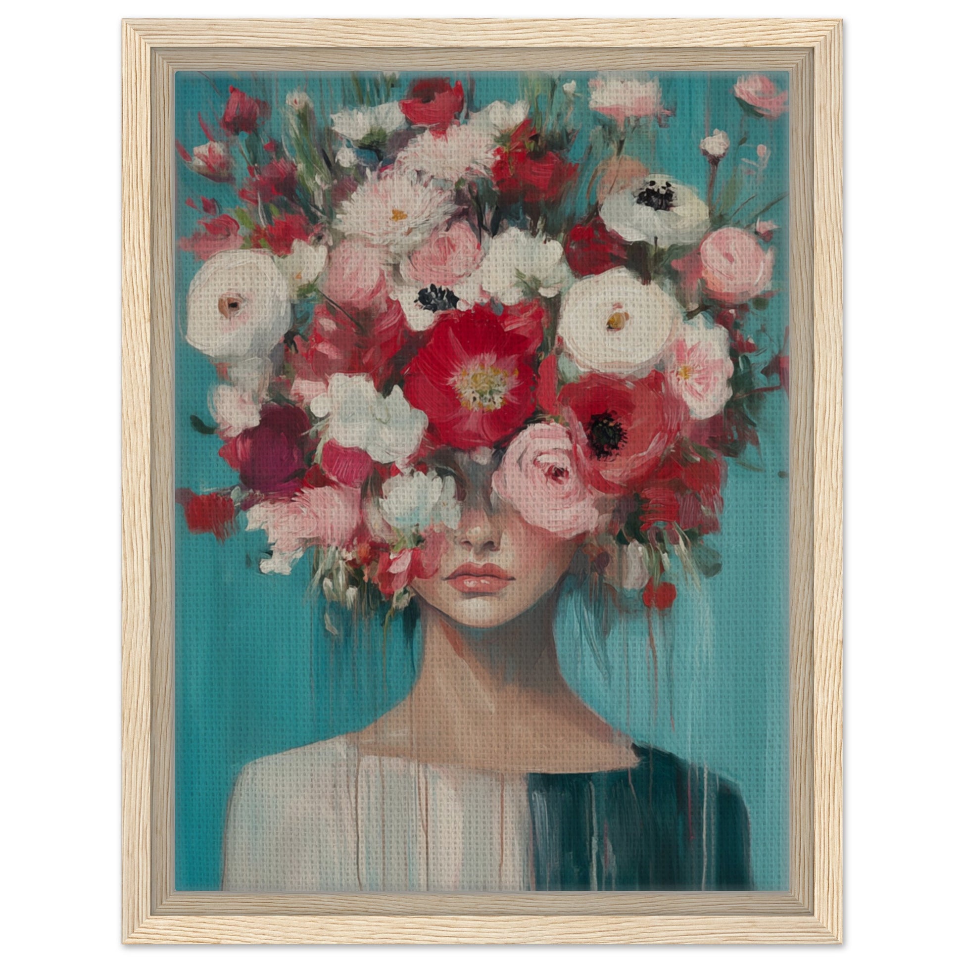 Florale Fantasie | Gerahmte Leinwand Holzrahmen 30x40 cm - Pixara