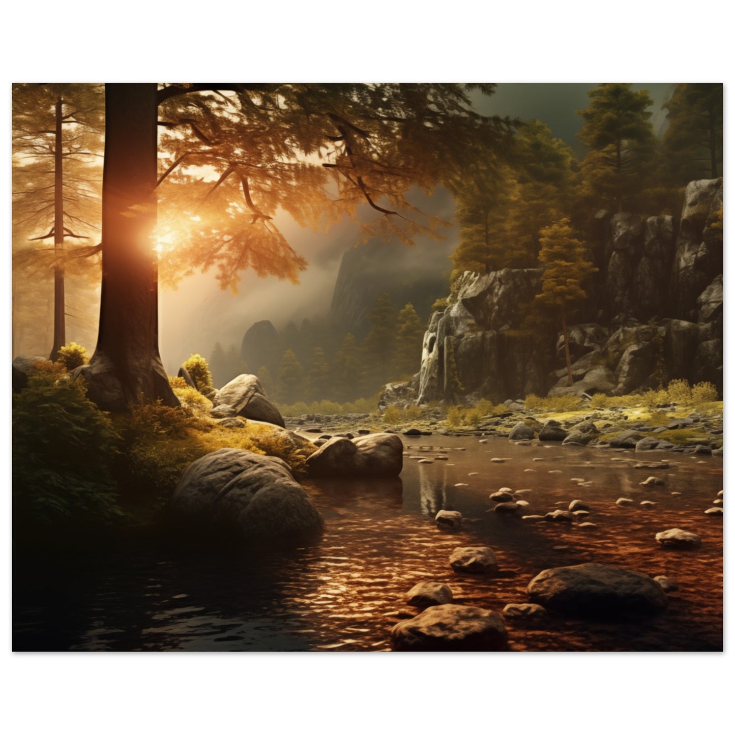 Herbstliche Reflexion Poster 20x25 cm - Pixara