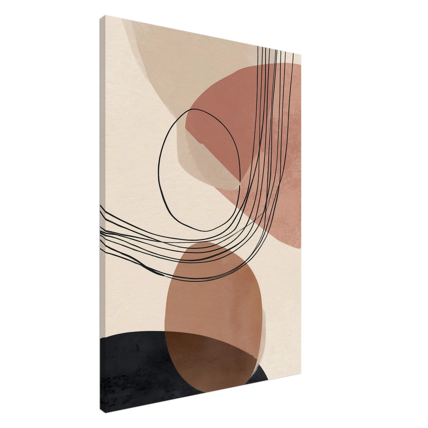 Modern Shapes II – Abstrakte Balance in warmen Tönen Leinwand 70x100 cm - Pixara