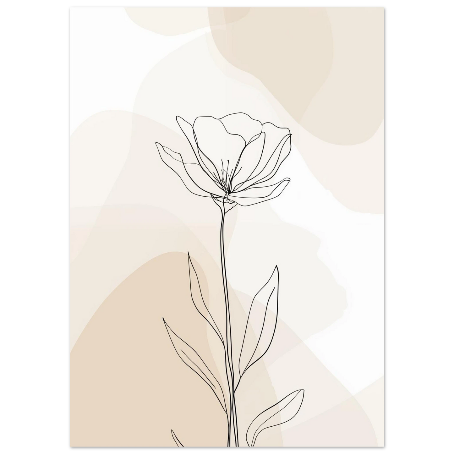 Minimalistische Blumenzeichnung Poster 50x70 cm - Pixara