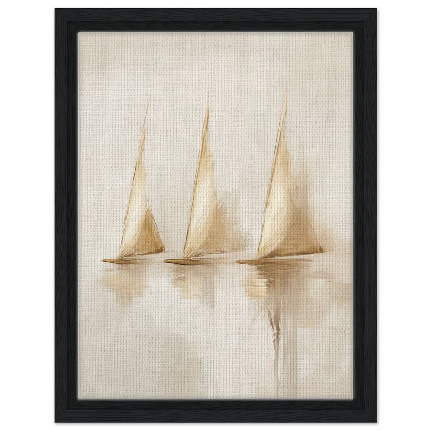 Ruhige Segel | Gerahmte Leinwand Schwarzer Rahmen 30x40 cm - Pixara