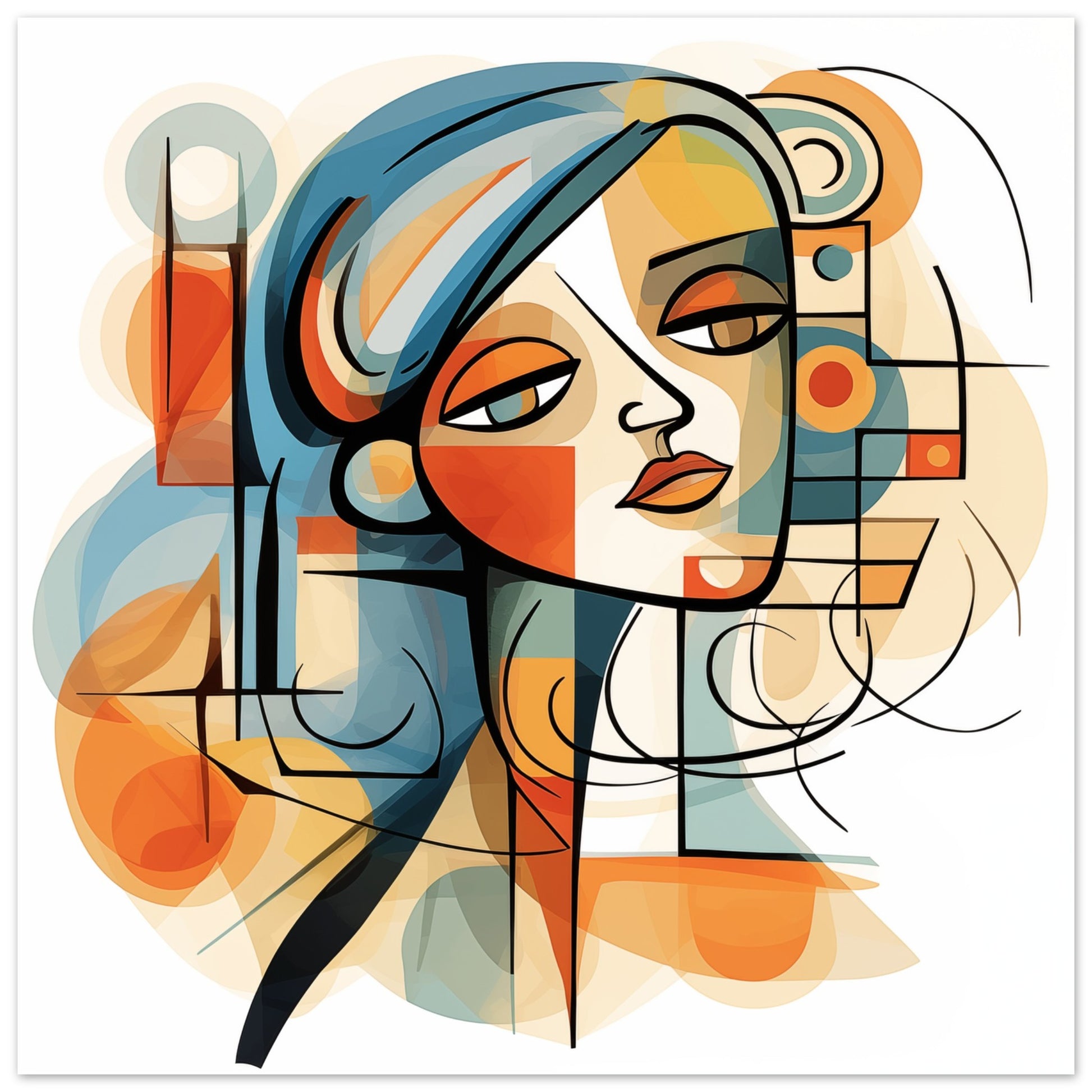 Geometrische Verschmelzung Poster 25x25 cm - Pixara